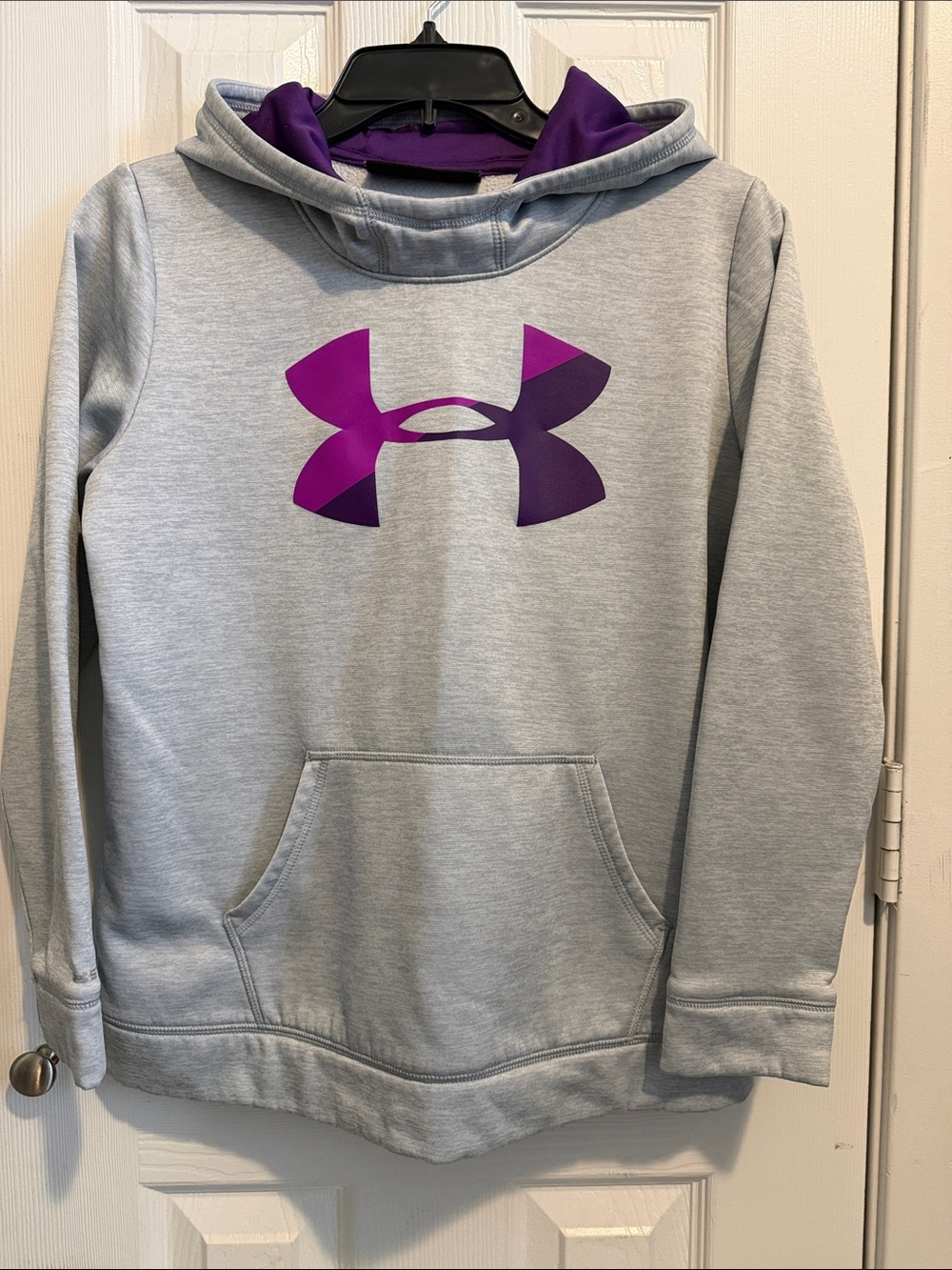 Under Armour Gray Hoodie with Purple Logo